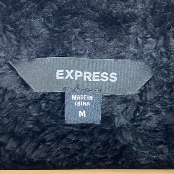 Express Black Leather Jacket Classic Style - Picture 12 of 16